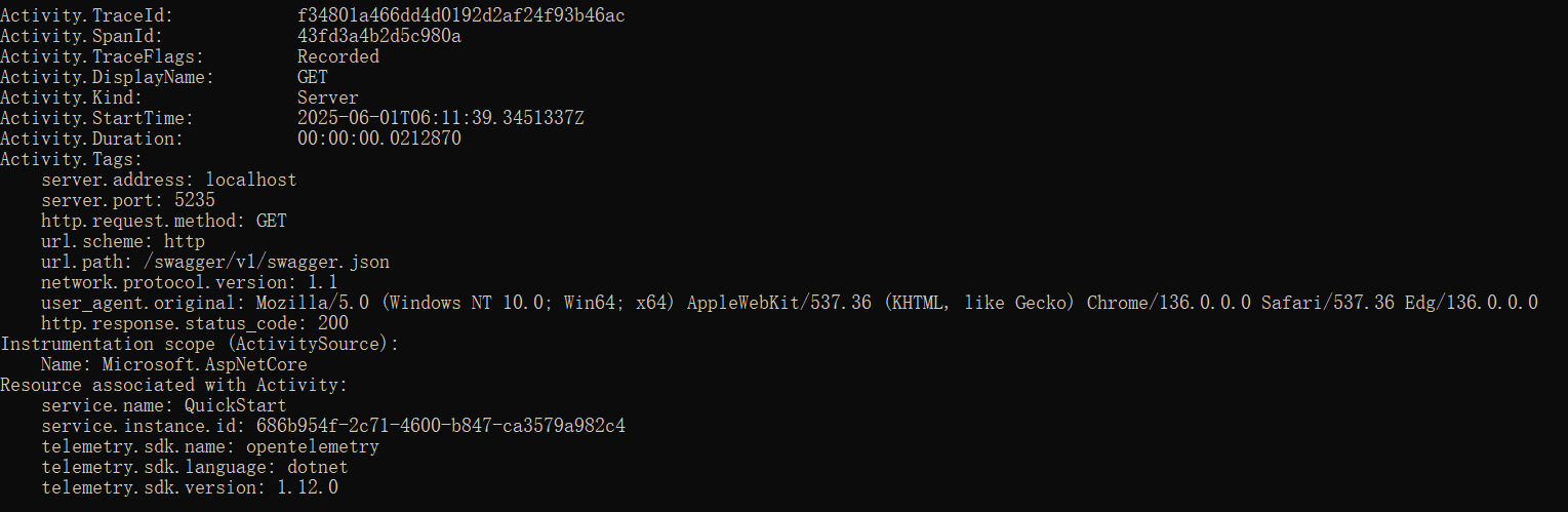 OpenTelemetry链路追踪输出